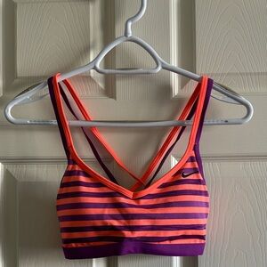 Nike Women's Striped Bikini Top - Purple and Orange